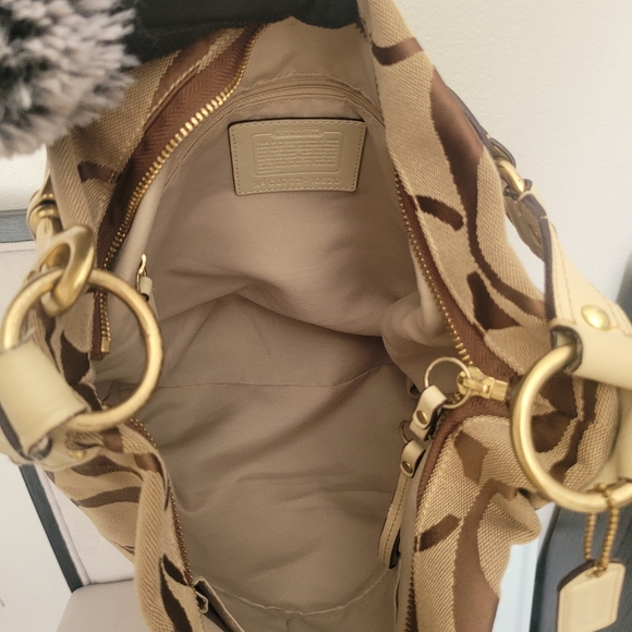 EUC Large Coach Carly Slouch Bag Purse Brown Signature Cs Print 2007 - Picture 11 of 13